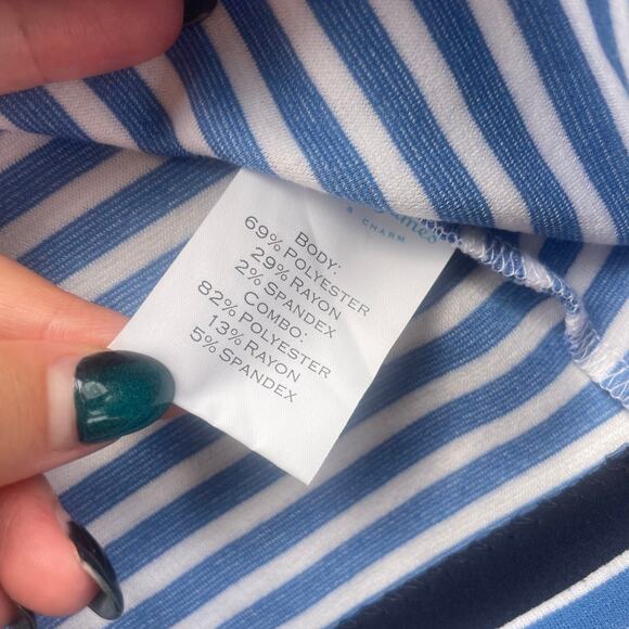 Draper James Blue & White Striped Short Sleeve A-Line‎ Dress - Size S - Picture 7 of 11